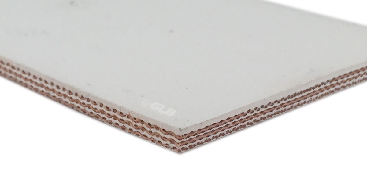 A white conveyor belt with a smooth surface