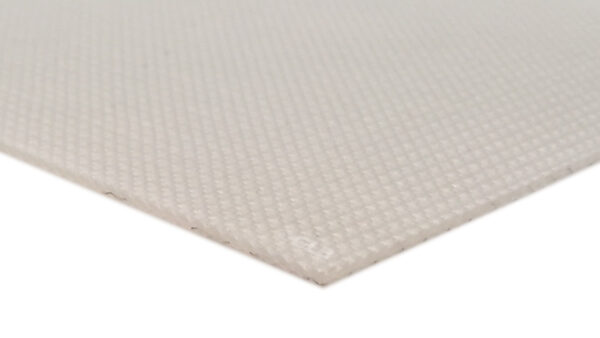A textured white conveyor belt with no core